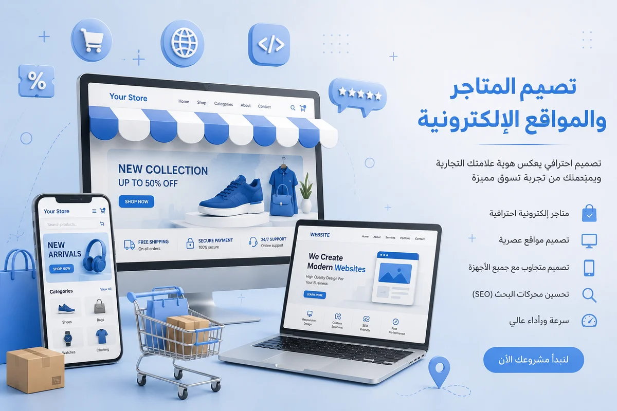 تصميم المتاجر الإلكترونية